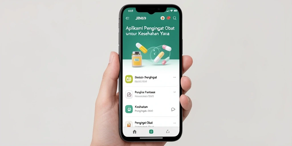 Tampilan antarmuka user-friendly JIN69 untuk pengingat obat.