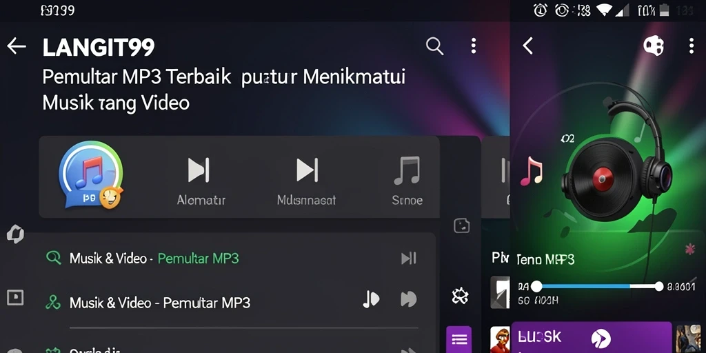 Tampilan antarmuka LANGIT99 dengan fungsi Pemutar MP3 yang intuitif.