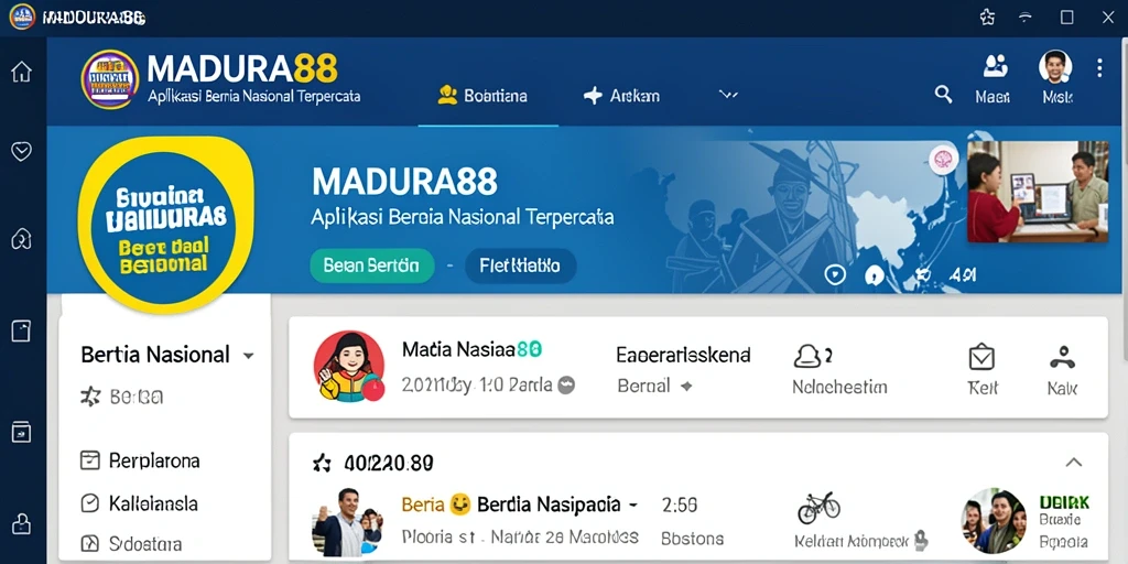 Tampilan antarmuka aplikasi MADURA88 yang informatif.
