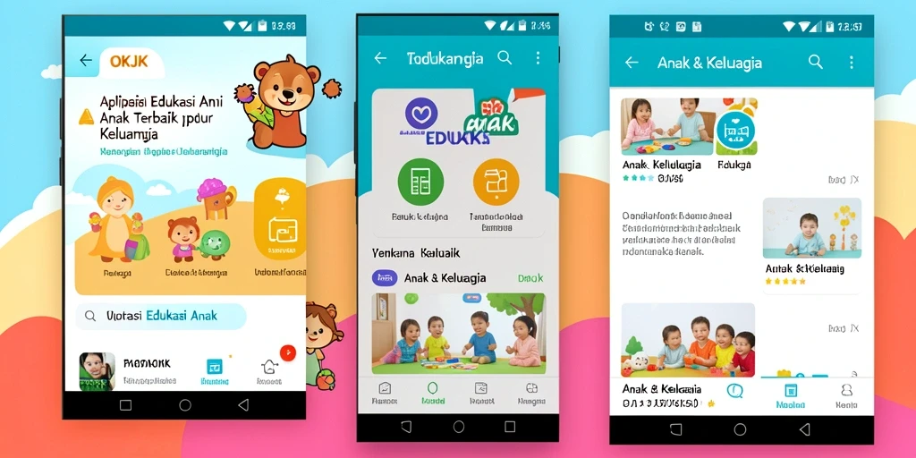 Antarmuka aplikasi OKJK yang interaktif dan edukatif untuk anak.