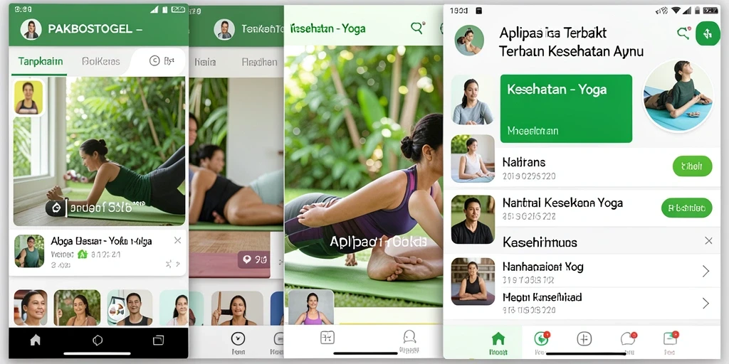 Antarmuka aplikasi PAKBOSTOGEL dengan sesi yoga interaktif dan mudah dipahami.