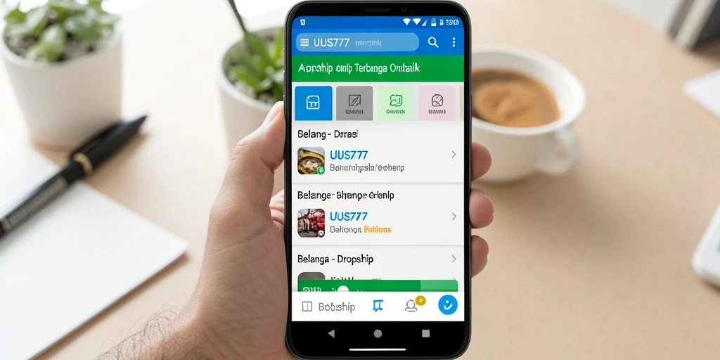 Tampilan antarmuka UUS777 yang intuitif untuk pengalaman Dropship yang lebih baik.