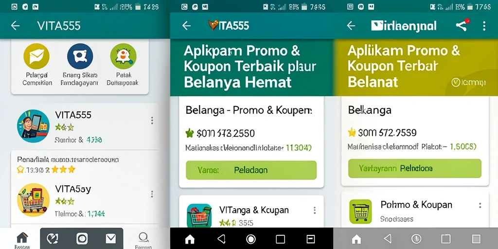 Tampilan antarmuka utama VITA555 dengan berbagai penawaran menarik.