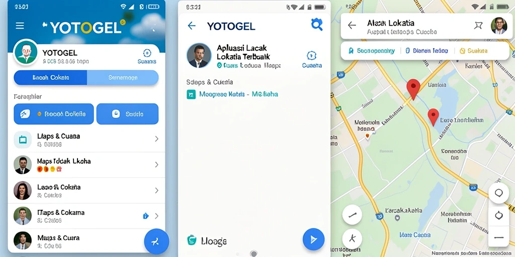 Tampilan antarmuka aplikasi YOTOGEL yang intuitif untuk pelacakan lokasi.
